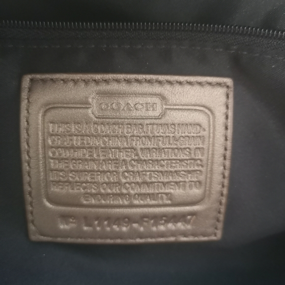 Coach Ashley Convertible Leather Satchel Handbag Shoulder Bag Pewter Metallic - Picture 4 of 15